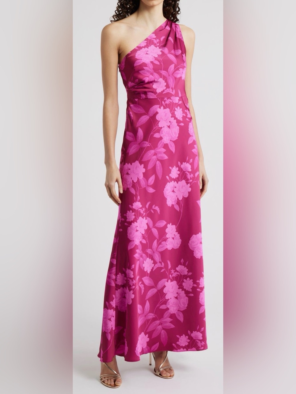 SACHIN BABI Delphine Floral One-Shoulder Sheath Gown